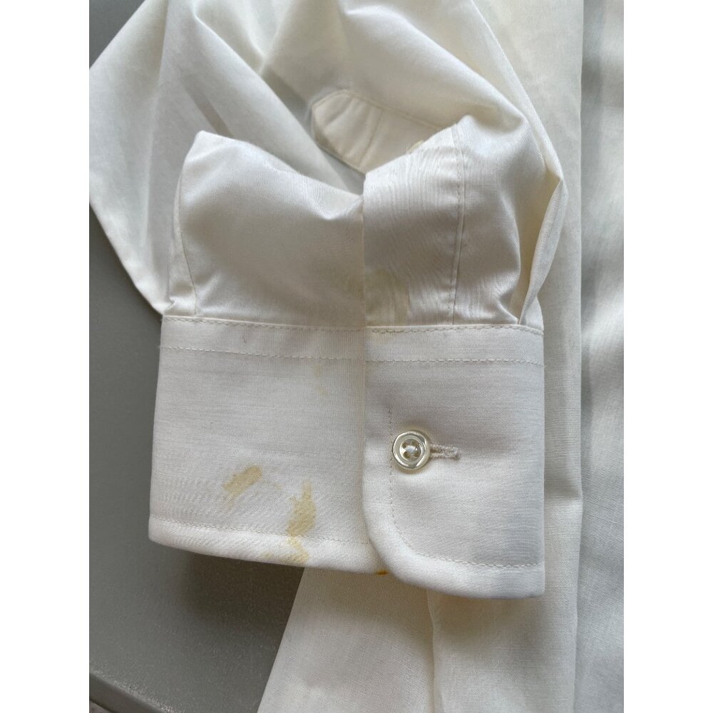 Vintage Stafford Dress Shirt 17.5 34 Fitted Broadcloth Button Front Career Work - Picture 4 of 9